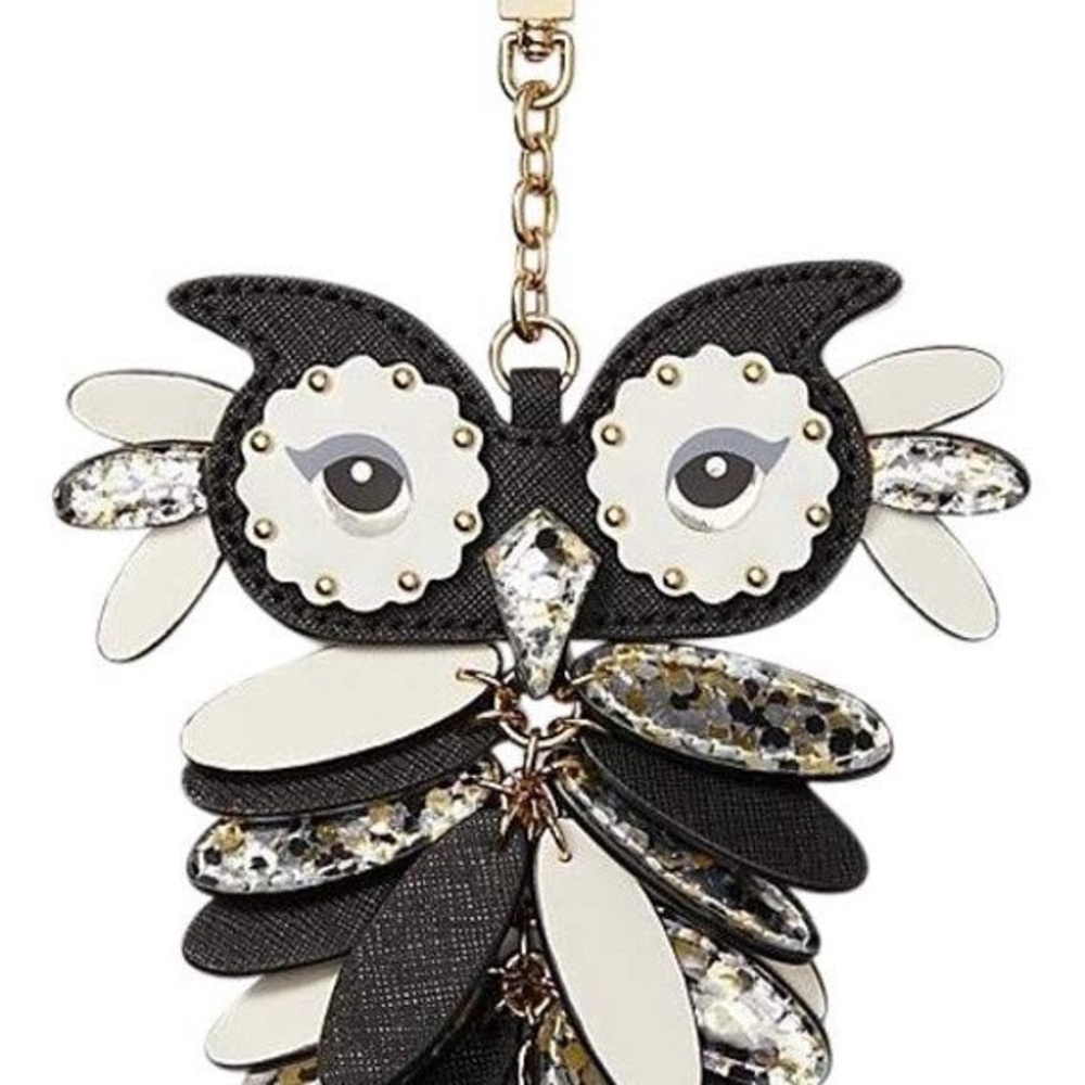 Kate Spade Black and White Owl Key Holder
